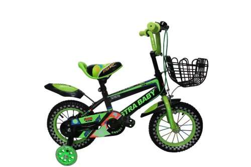 16 inch Kids Bicycle Bike with Training wheels, Bottle and Front Basket - Green