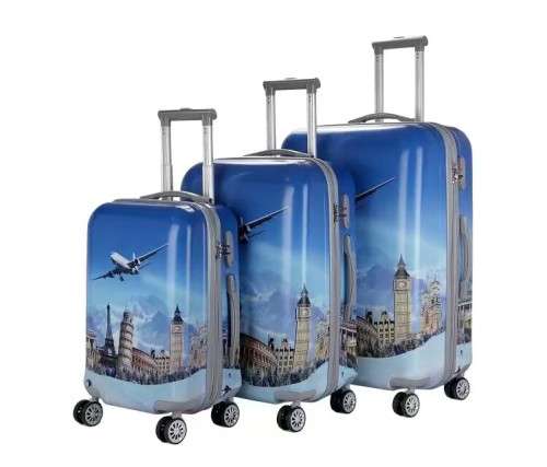 3 Piece ABS+PC Hard Luggage Trolley Bag Set (Small, Medium, Large) USA Design