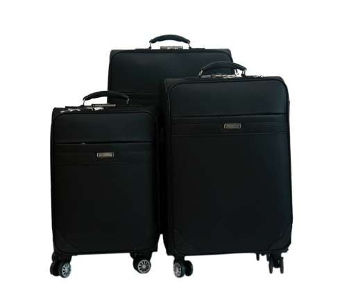 2 Piece PU Leather Trolley Luggage Bag Set - Black [Second hand] PLEASE READ