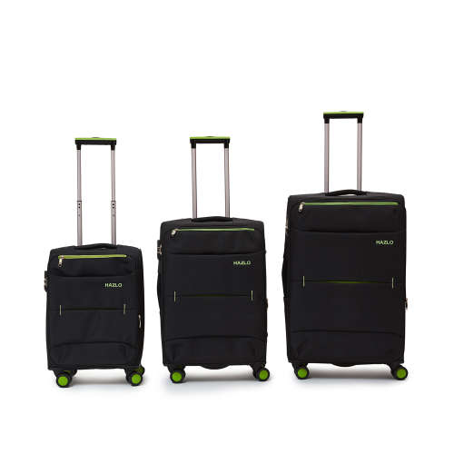 3 Piece Nylon Trolley Luggage Bag Set - Blue
