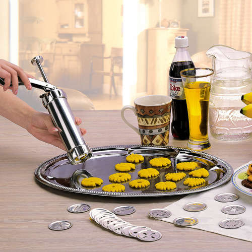 Stainless Steel Cookie Pasta Kitchen Press With 20 Mold Discs