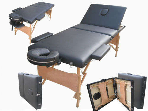 Hazlo Massage Table Bed - 3 Section (Wooden) - white (Second hand)