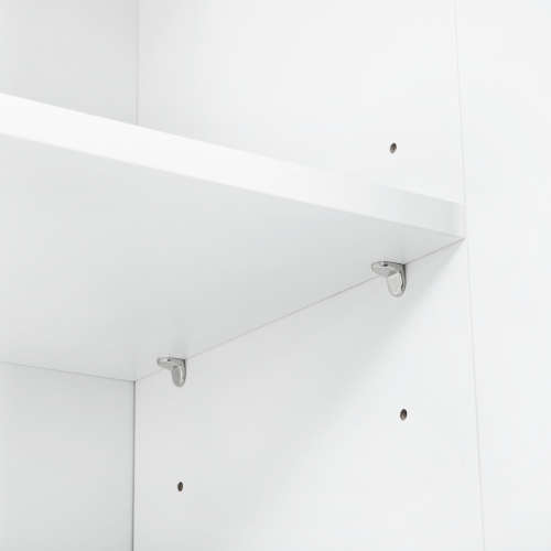 Floor Standing Mirrored Bathroom Cabinet with 6 Shelves - White [Second Hand]