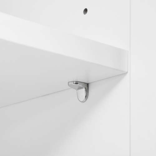 Floor Standing Mirrored Bathroom Cabinet with 6 Shelves - White [Second Hand]