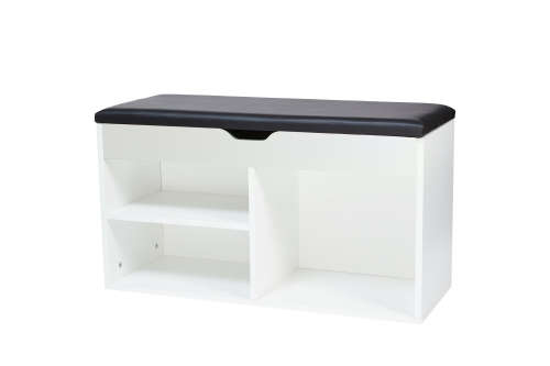 Wooden Storage Shoes Cabinet Shelve With Bench Seat - WALNUT