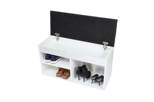 Wooden Storage Shoes Cabinet Shelve With Bench Seat - WALNUT