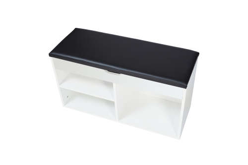 Wooden Storage Shoes Cabinet Shelve With Bench Seat - WALNUT