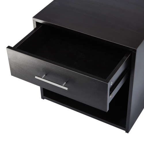 Nightstand Side Table Pedestal With Drawer - Wenge