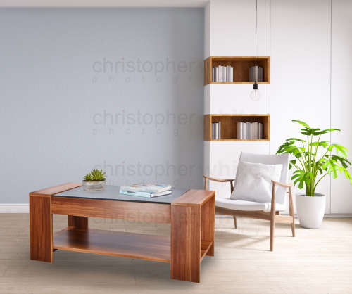 Wooden Coffee Table (Light Walnut) [ Second hand ]