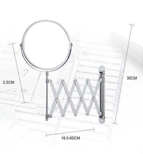 Flexible Extendable Shower Mirror - 17cm Round