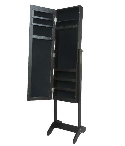 Jewellery Storage Cabinet with Full Length Mirror - Brown