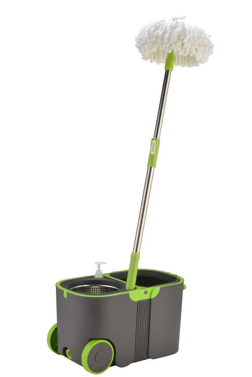 iSpin Mop Includes Bucket with Wheels - 360 Degree Rotation, Stainless Steel Basket (SECOND HAND)