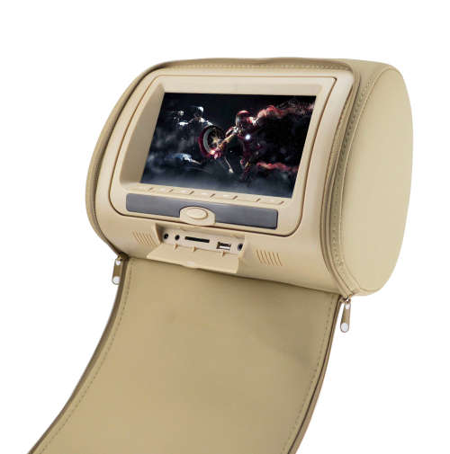 Set of 2 Car DVD Headrest - 7" Screen, USB, Game, Video, MP4, DVD - Black [Second hand]