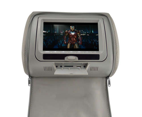 Set of 2 Car DVD Headrest - 7" Screen, USB, Game, Video, MP4, DVD - Black [Second hand]
