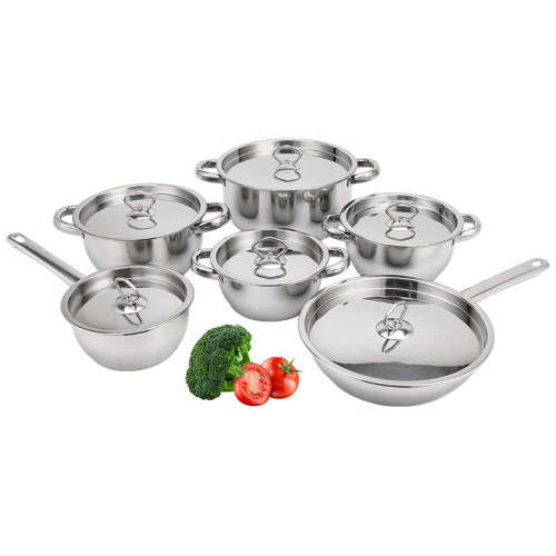 12 Piece Stainless Steel Cookware Pot set