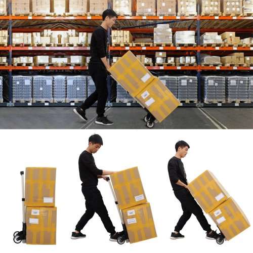 Compact Adjustable Folding Hand Trolley - Hold up to 80kg