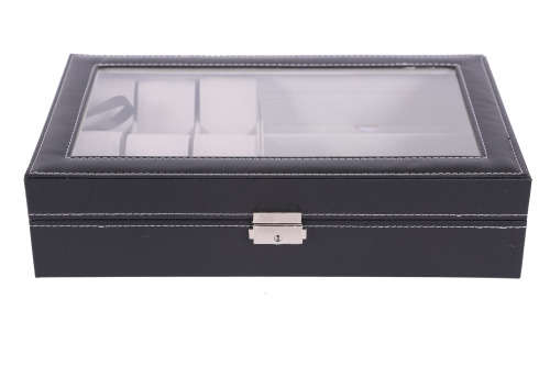Hazlo PU Leather Jewellery Watch Sunglasses Storage Display Case Box - 9 Grid Compartment