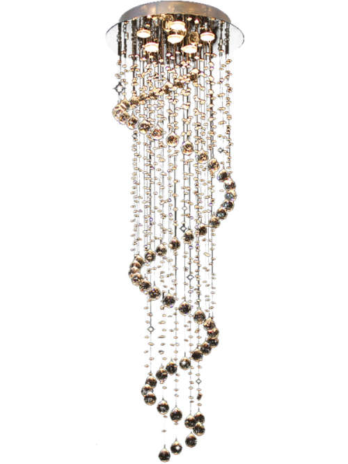 Nevenoe Spiral Raindrop Crystal Chandelier Pendant Lamp Lighting