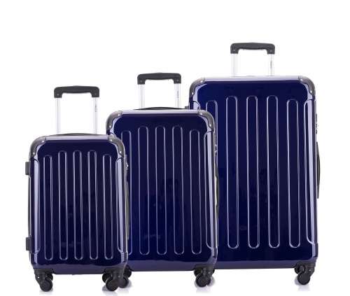 Hazlo 3 Piece ABS+PC Hard Luggage Trolley Bag Set (Small, Medium, Large) - Blue (Please read)