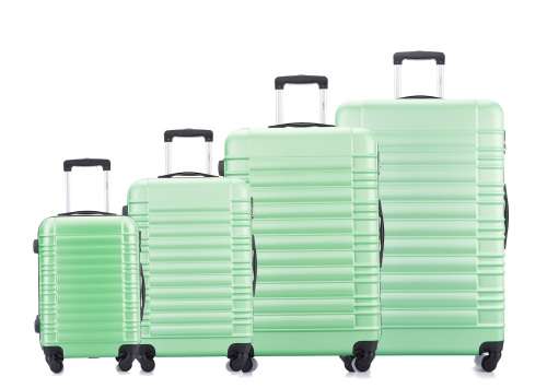 Hazlo 4 Piece Trolley ABS Hard Luggage Bag Set (Small, Medium, Large & Extra Large) Green