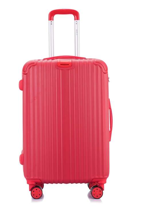 Hazlo 3 Piece Trolley ABS Hard Luggage Bag Set (Small, Medium, Large) - Red second hand