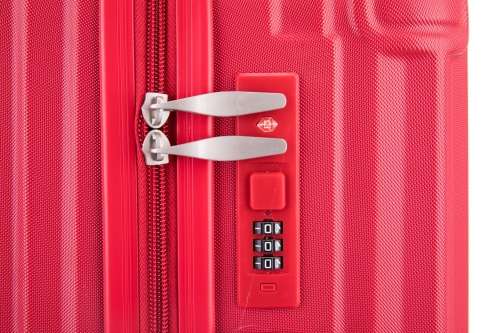 Hazlo 3 Piece Trolley ABS Hard Luggage Bag Set (Small, Medium, Large) - Red second hand