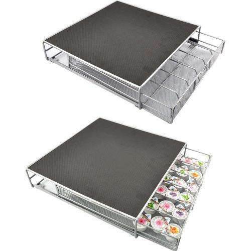 Coffee Capsule Pod Holder Storage Drawer For Nespresso & Dolce Gusto Capsules - Holds 36 Capsules