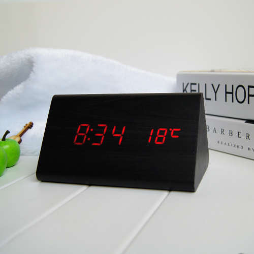 Humidity Voice Activated Wooden Alarm Clock [Second hand]