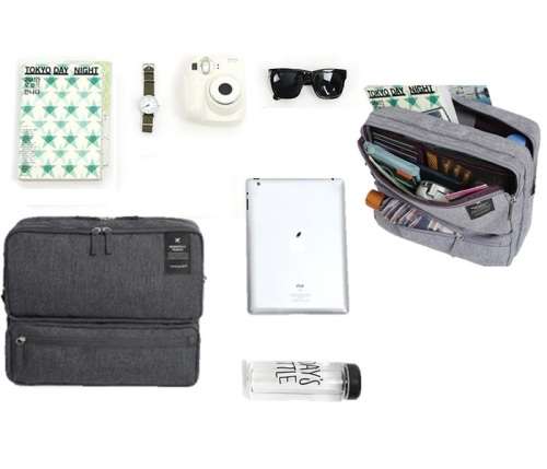 Multi-Compartment Travel Carry Bag With Shoulder Strap - Black