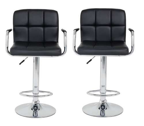 Hazlo Modern Adjustable Swivel Faux Leather Kitchen Bar Stool Chair (Set of 2)