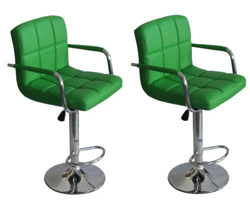 Hazlo Modern Adjustable Swivel Faux Leather Kitchen Bar Stool Chair (Set of 2)