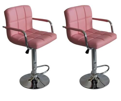 Hazlo Modern Adjustable Swivel Faux Leather Kitchen Bar Stool Chair (Set of 2)