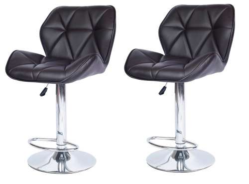 Hazlo Modern Adjustable Swivel Faux Leather Kitchen Bar Stool Chair (Set of 2)