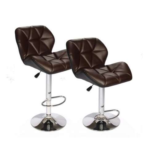 Hazlo Modern Adjustable Swivel Faux Leather Kitchen Bar Stool Chair (Set of 2)