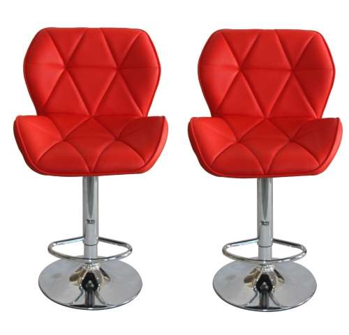 Hazlo Modern Adjustable Swivel Faux Leather Kitchen Bar Stool Chair (Set of 2)