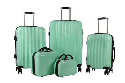 4 Piece ABS+PC Hard Luggage Trolley Suitcase Bag Set - GREEN [Second hand] PLEASE READ
