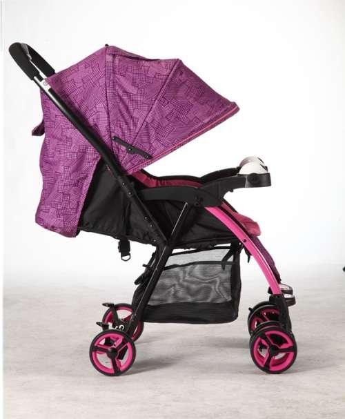 Reversible Handle Baby Stroller Pram with Lift Up Foot Rest - Blue