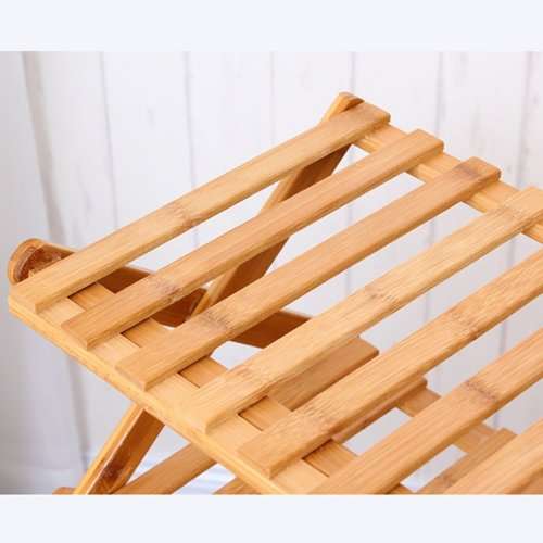 Hazlo 5 Layer Folding Bamboo Shoe Rack Shelve