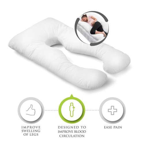 Snuggle Full Body U Shape Pregnancy Pillow - White [Second hand]