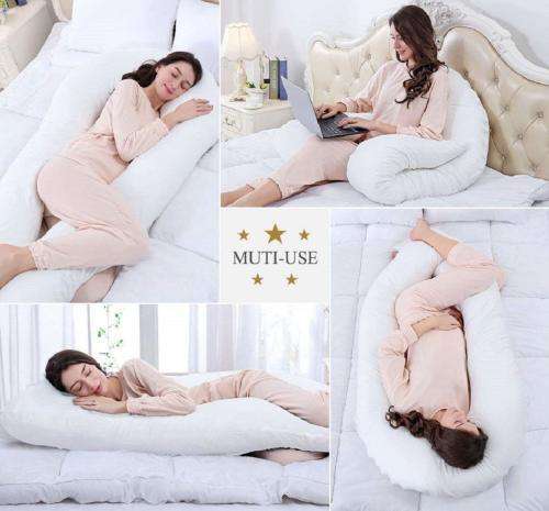 Snuggle Full Body U Shape Pregnancy Pillow - White [Second hand]