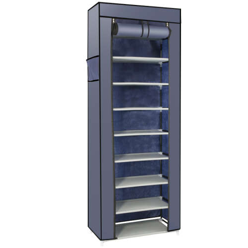 Hazlo 9 Layer Shoe Storage Rack Organizer with Canvas Cover