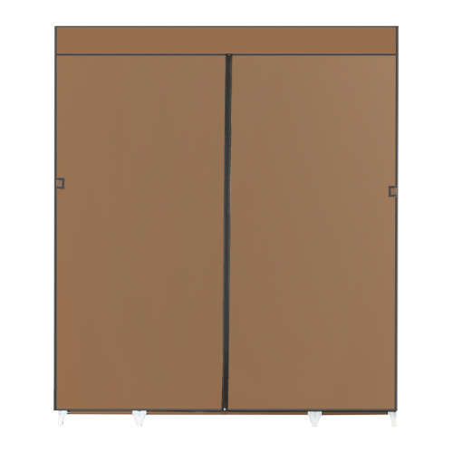 Large Multi Compartment Fabric Wardrobe Closet (Clothes Storage) - BROWN