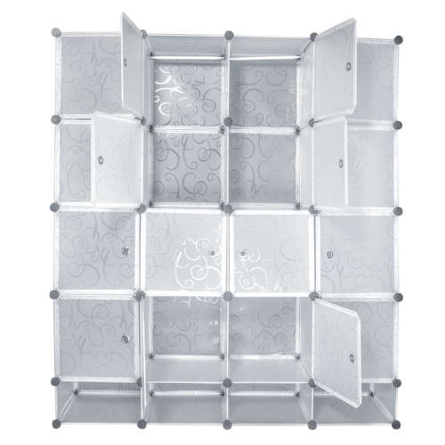 Large DIY Cubical Wardrobe Closet Cupboard with Shoe Compartment - White [Second hand]