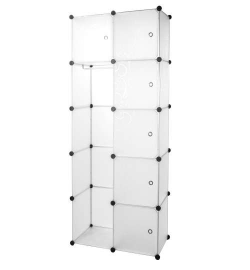 10 Compartment Modular Cubical Home Storage Rack Organizer Holder - White