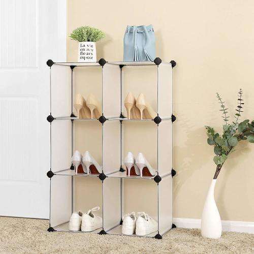 10 Compartment Modular Cubical Home Storage Rack Organizer Holder - White