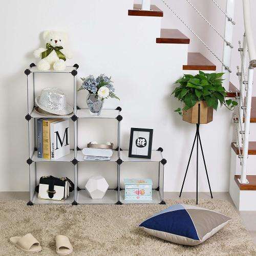 10 Compartment Modular Cubical Home Storage Rack Organizer Holder - White