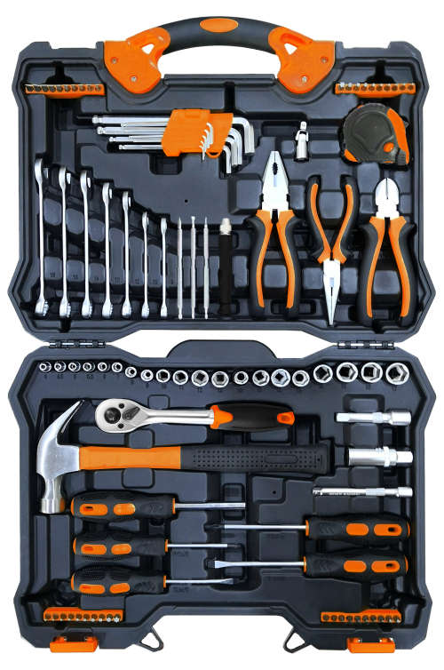 95 Piece Tool Kit with Tool Box Including Hammer & Screwdriver Set