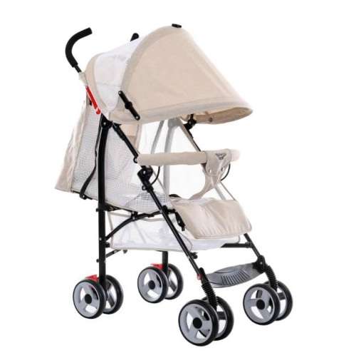 Baby Stroller Pram with Multi-position Reclining Backrest - Grey