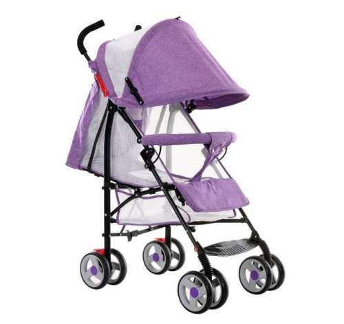 Baby Stroller Pram with Multi-position Reclining Backrest - Grey