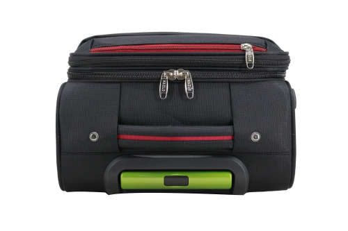 Hazlo 3 Piece Nylon Trolley Luggage Bag Set - Black Red